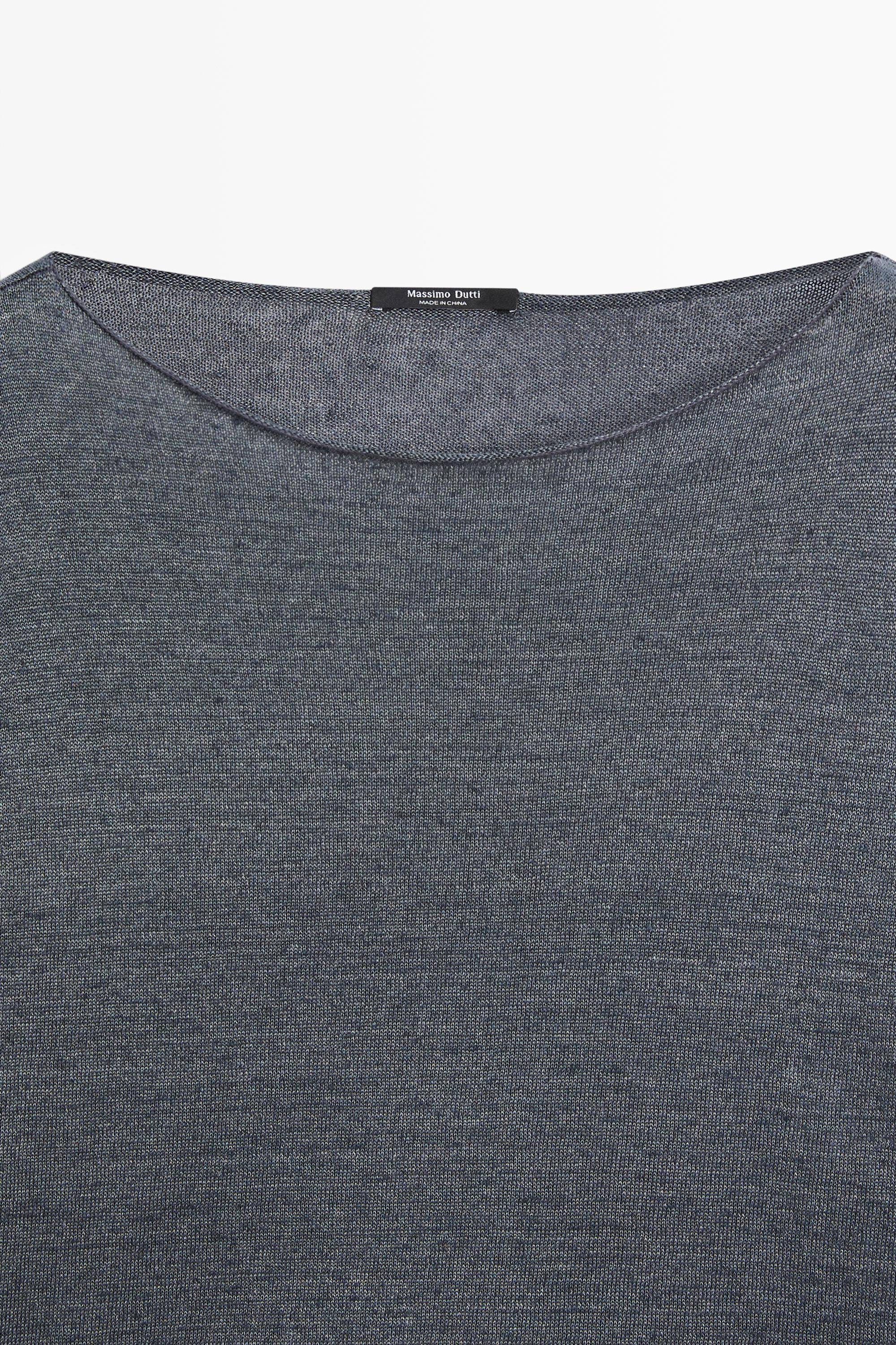100% linen knit boat neck sweater